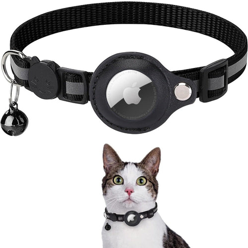 Reflective AirTag Dog & Cat Collar – Adjustable Pet Collar with Built-In Apple AirTag Holder for GPS Tracking