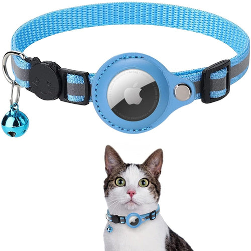 Reflective AirTag Dog & Cat Collar – Adjustable Pet Collar with Built-In Apple AirTag Holder for GPS Tracking